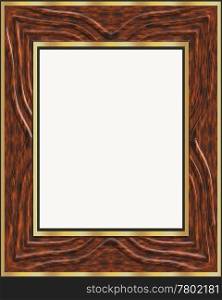 picture frame. an old ornate wooden picture or certificate frame