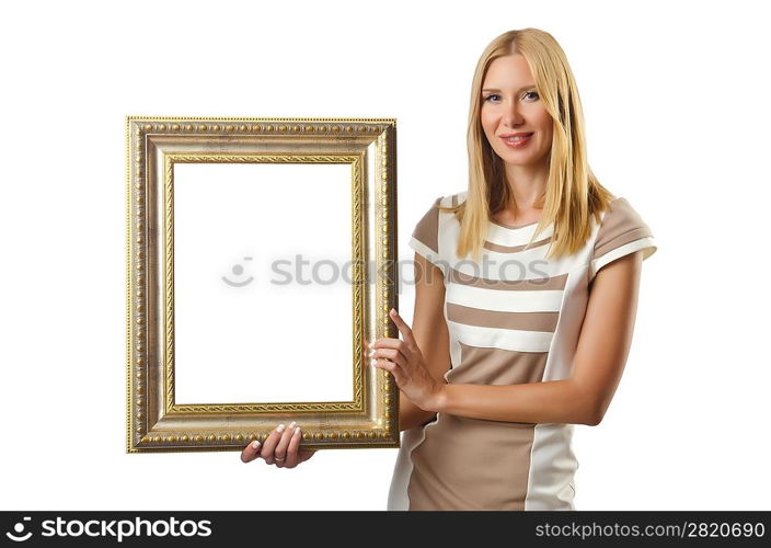 Picture frame and attractive woman