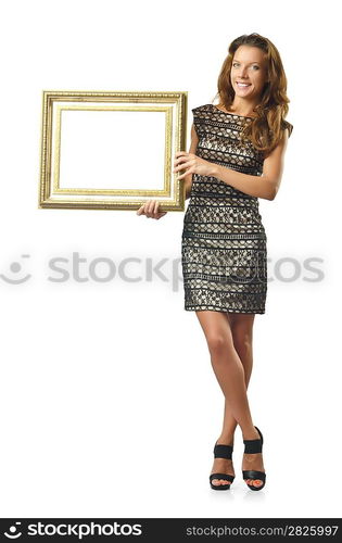 Picture frame and attractive woman