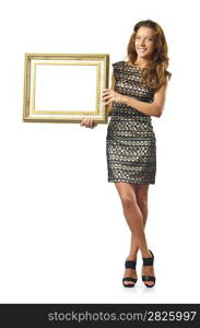 Picture frame and attractive woman