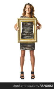 Picture frame and attractive woman