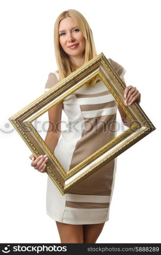 Picture frame and attractive woman