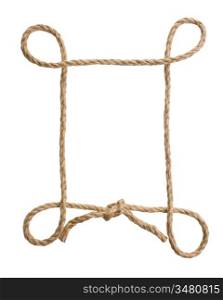 picture frame of rope isolated on a white background