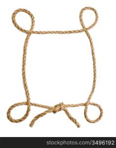 picture frame of rope isolated on a white background