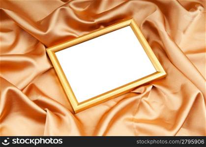 Picture frames on the color satin background