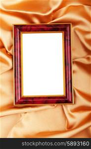 Picture frames on the color satin background