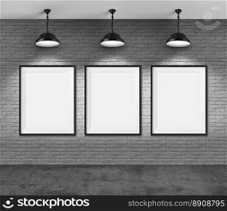 Picture frames. Picture frame on brick wall background