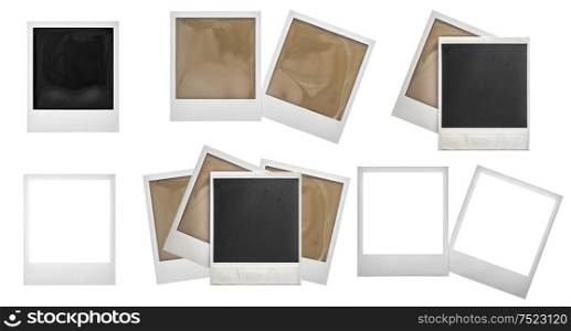 Picture frames polaroid isolated on white background. Photo scrapbook