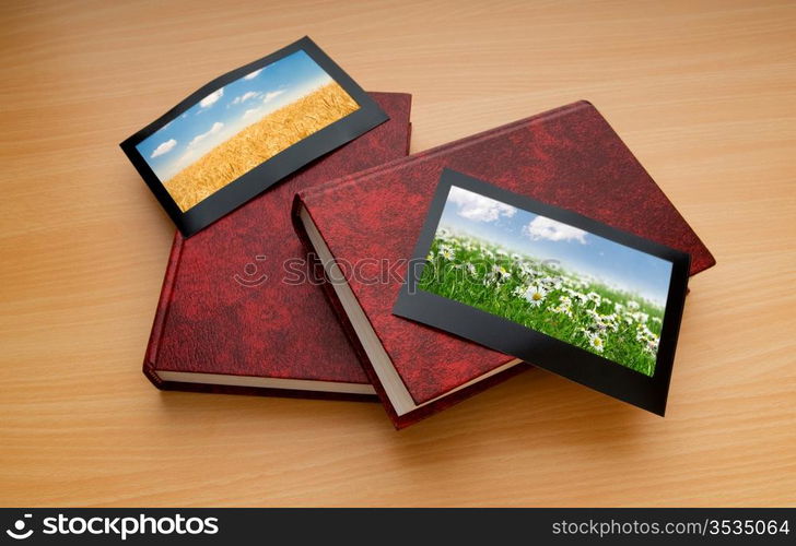 Picture frames with nature photos