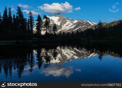 Picture Lake and Mount Shuksan, Washington