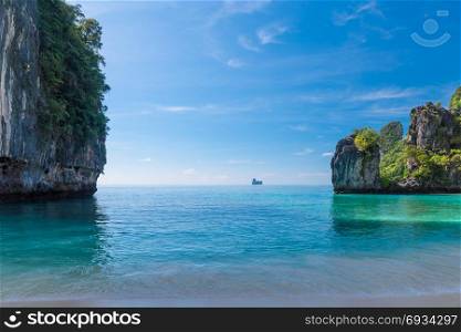 picture of a beautiful bay on the island of Hong, Thailand