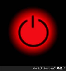 Picture of a power button against black background