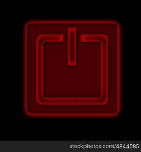 Picture of a power button against black background