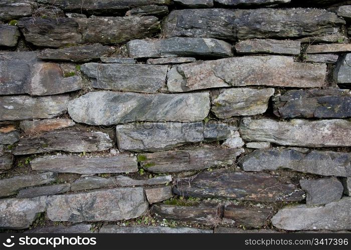 Picture of a stone wall from an old house