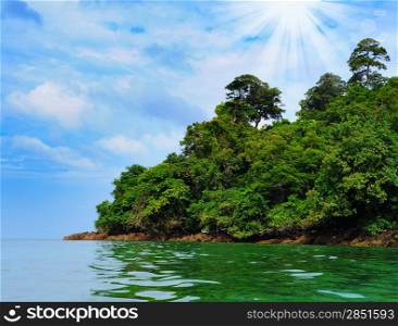 Picture of a tropical island in the open sea