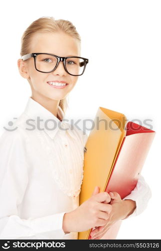 picture of an elementary school student with folders&#xA;