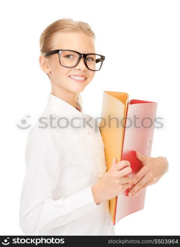 picture of an elementary school student with folders&#xA;