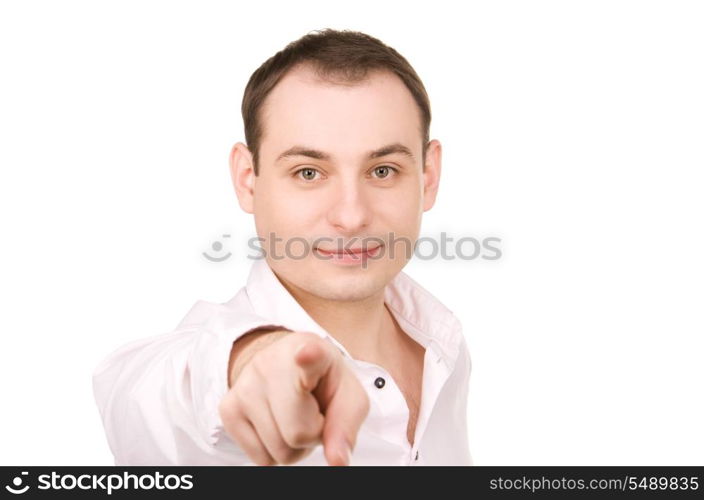 picture of attractive businessman pointing his finger