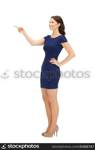 picture of attractive businesswoman pointing her finger