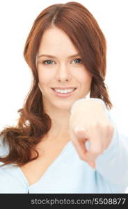 picture of attractive businesswoman pointing her finger