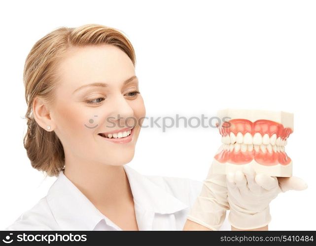 picture of attractive female doctor with big jaws..