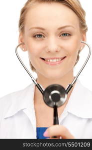 picture of attractive female doctor with stethoscope