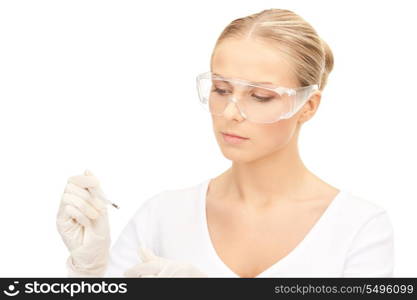 picture of attractive female doctor with thermometer