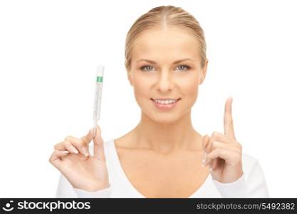 picture of attractive female doctor with thermometer&#xA;