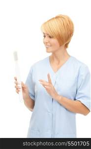 picture of attractive female doctor with toothbrush&#xA;