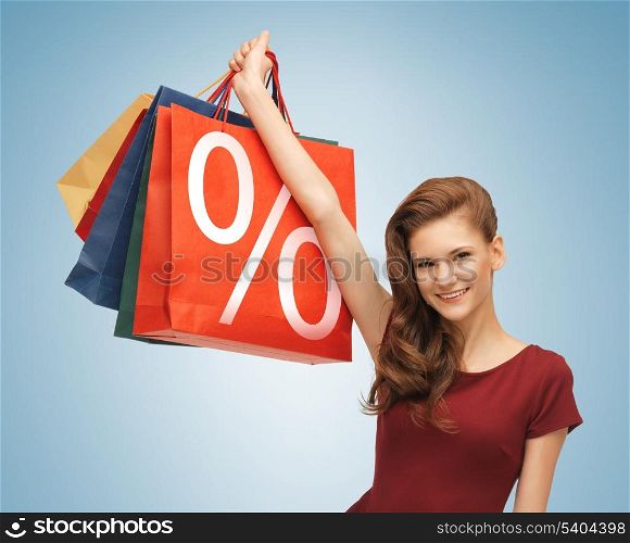 picture of beautiful girl with shopping bags