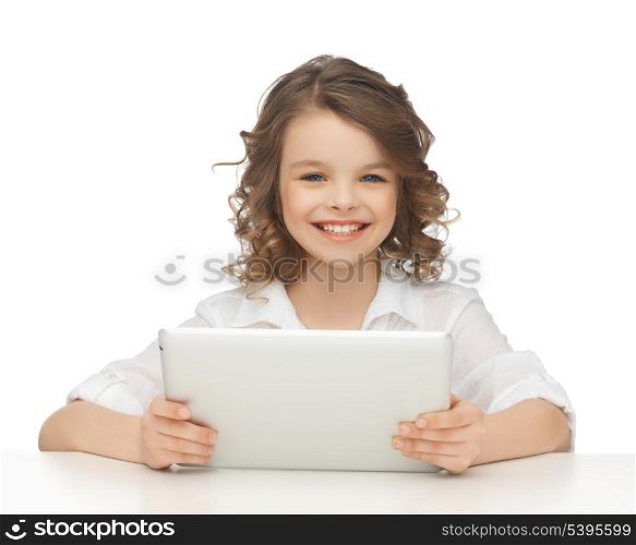 picture of beautiful girl with tablet pc