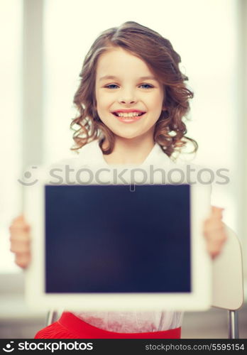 picture of beautiful pre-teen girl with tablet pc