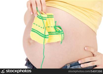 picture of beautiful pregnant woman belly and socks