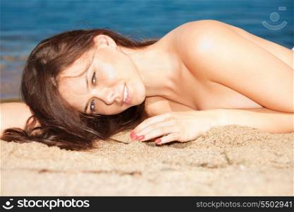 picture of beautiful sexy woman on the beach