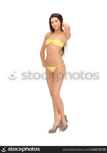 picture of beautiful woman in bikini on high heels