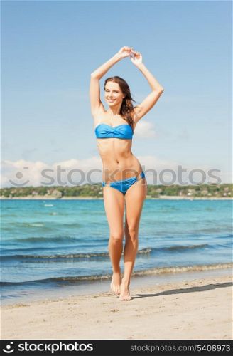 picture of beautiful woman in bikini smiling