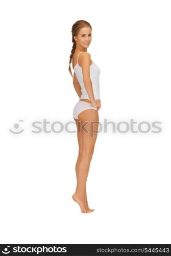 picture of beautiful woman in cotton undrewear