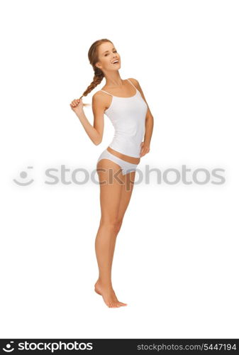 picture of beautiful woman in cotton undrewear