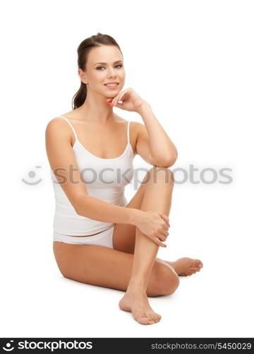 picture of beautiful woman in cotton undrewear