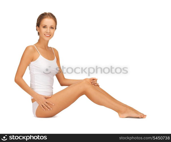 picture of beautiful woman in cotton undrewear