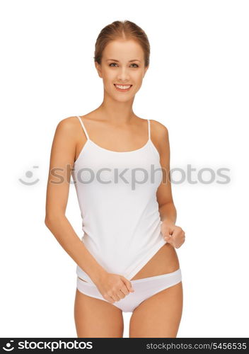 picture of beautiful woman in cotton undrewear