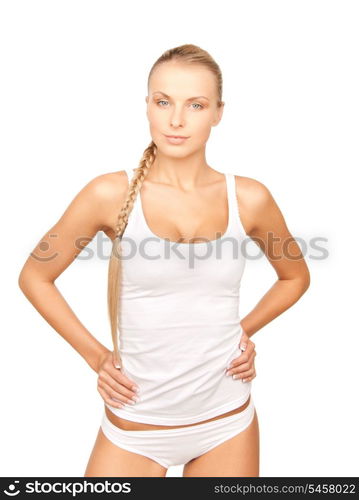 picture of beautiful woman in cotton undrewear