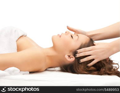 picture of beautiful woman in massage salon