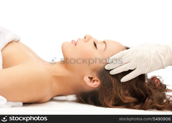 picture of beautiful woman in massage salon