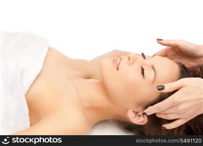 picture of beautiful woman in massage salon