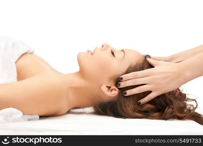 picture of beautiful woman in massage salon