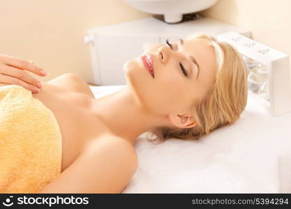 picture of beautiful woman in spa salon