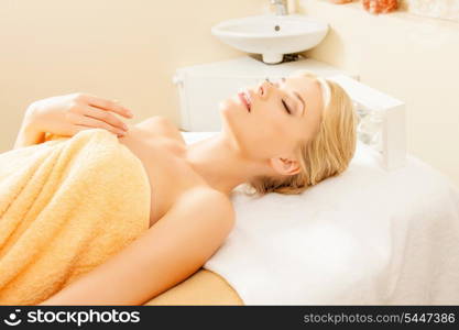 picture of beautiful woman in spa salon