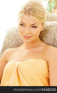 picture of beautiful woman in spa salon