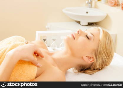 picture of beautiful woman in spa salon